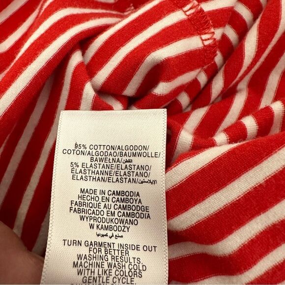 Jones New York Top Red Stripe Popover Size L - Picture 6 of 7